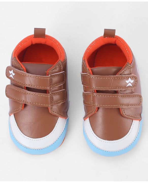 Cute Walk by Babyhug Velcro Closure Booties With Vehicle Print - Navy Blue