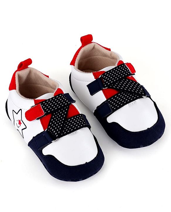 Cute Walk by Babyhug Slip On Booties with Star Print - Navy Blue