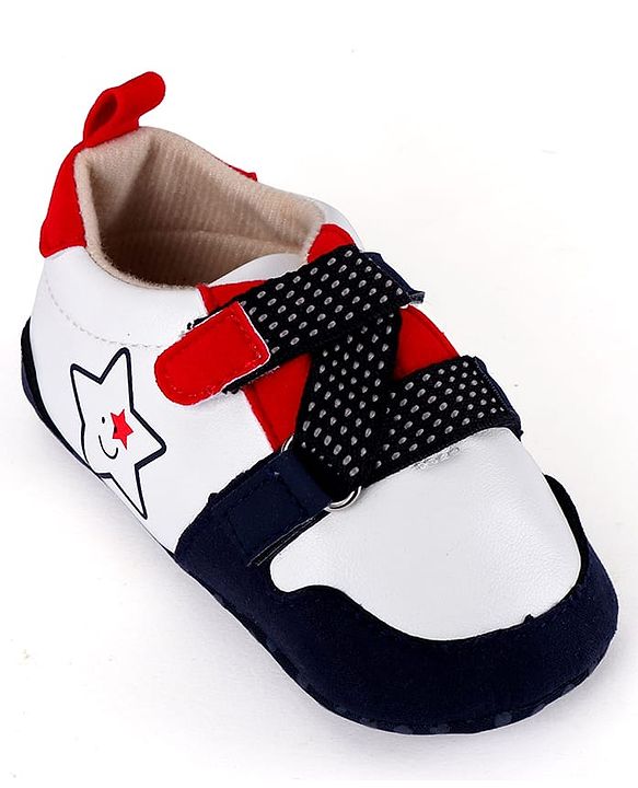 Cute Walk by Babyhug Slip On Booties with Star Print - Navy Blue