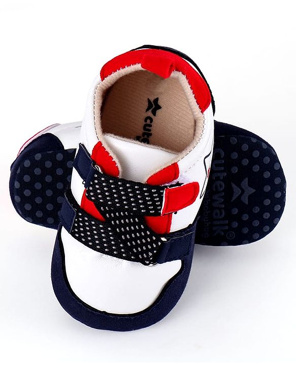 Cute Walk by Babyhug Slip On Booties with Star Print - Navy Blue