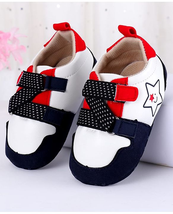 Cute Walk by Babyhug Slip On Booties with Star Print - Navy Blue