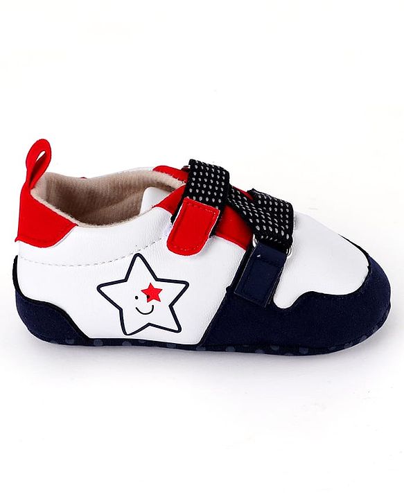 Cute Walk by Babyhug Slip On Booties with Star Print - Navy Blue