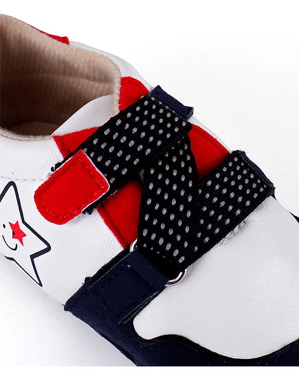 Cute Walk by Babyhug Slip On Booties with Star Print - Navy Blue