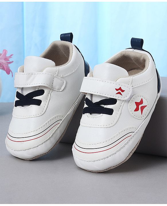Cute Walk by Babyhug Velcro Closure Booties With Lace Detailing - White