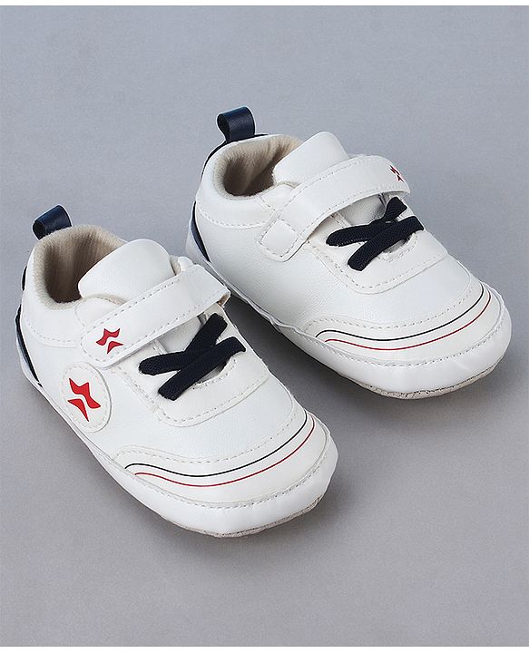 Cute Walk by Babyhug Velcro Closure Booties With Lace Detailing - White
