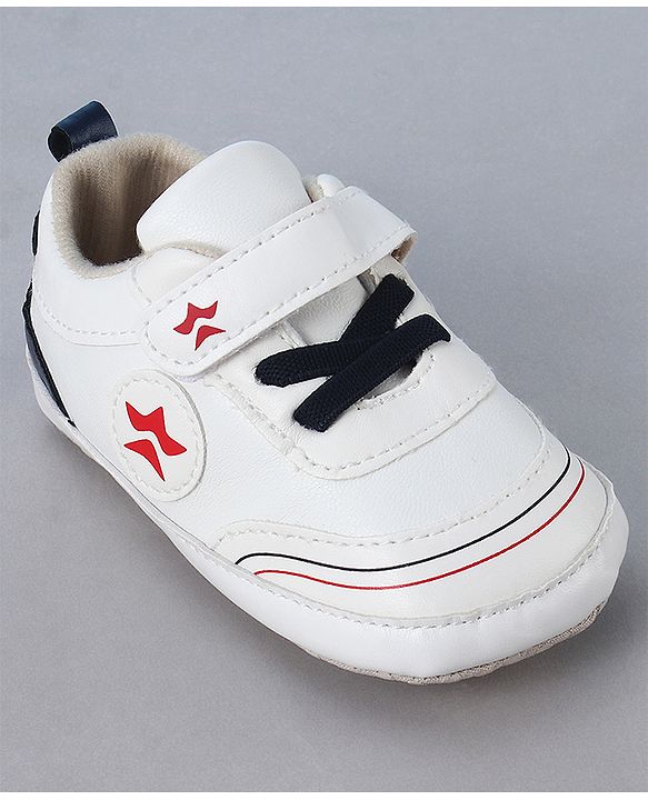 Cute Walk by Babyhug Velcro Closure Booties With Lace Detailing - White