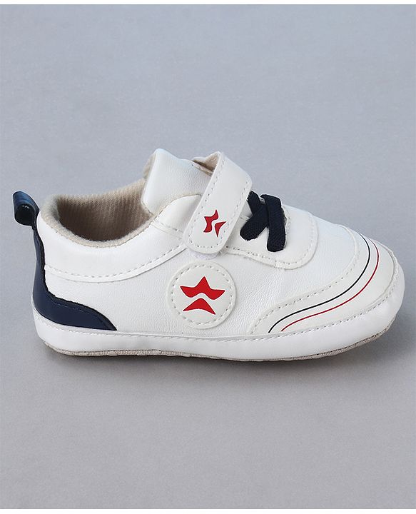 Cute Walk by Babyhug Velcro Closure Booties With Lace Detailing - White