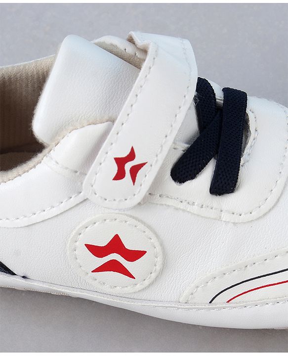 Cute Walk by Babyhug Velcro Closure Booties With Lace Detailing - White
