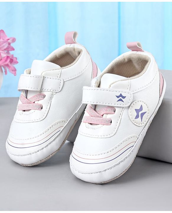 Cute Walk by Babyhug Velcro Closure Booties With Lace Detailing - Pink