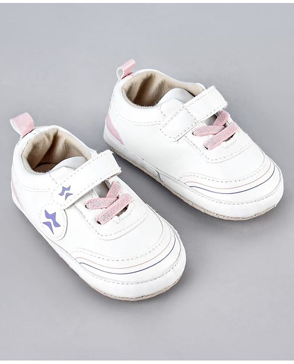 Cute Walk by Babyhug Velcro Closure Booties With Lace Detailing - Pink