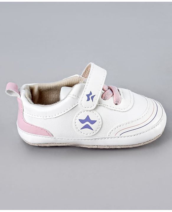Cute Walk by Babyhug Velcro Closure Booties With Lace Detailing - Pink