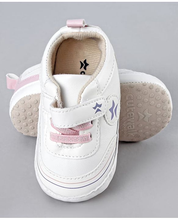 Cute Walk by Babyhug Velcro Closure Booties With Lace Detailing - Pink