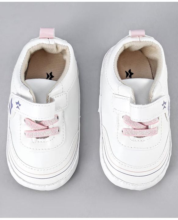 Cute Walk by Babyhug Velcro Closure Booties With Lace Detailing - Pink
