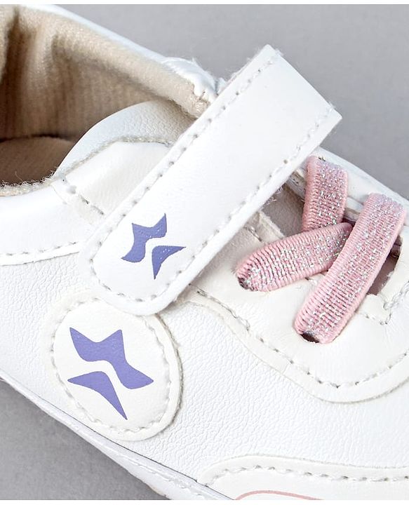 Cute Walk by Babyhug Velcro Closure Booties With Lace Detailing - Pink