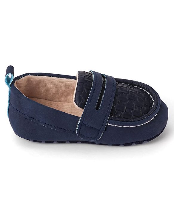 Cute Walk by Babyhug Slip On Solid Color Booties - Navy Blue