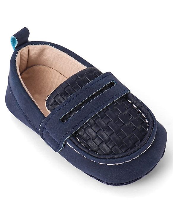 Cute Walk by Babyhug Slip On Solid Color Booties - Navy Blue
