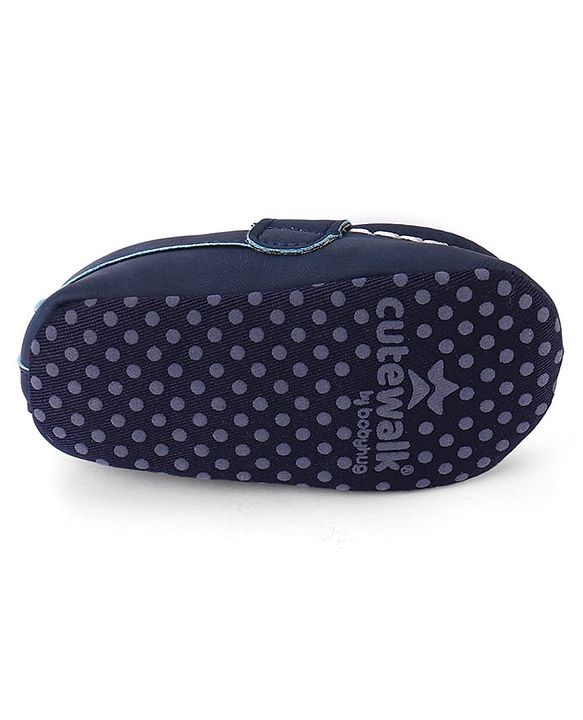 Cute Walk by Babyhug Slip On Solid Color Booties - Navy Blue