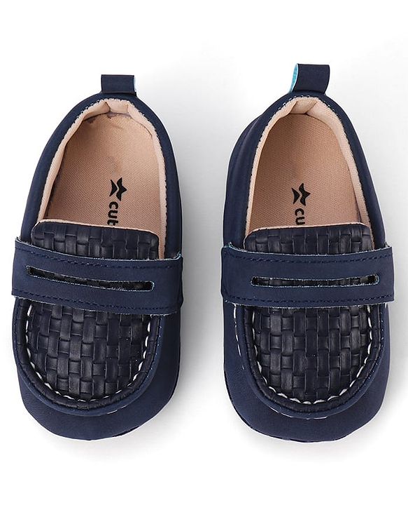 Cute Walk by Babyhug Slip On Solid Color Booties - Navy Blue