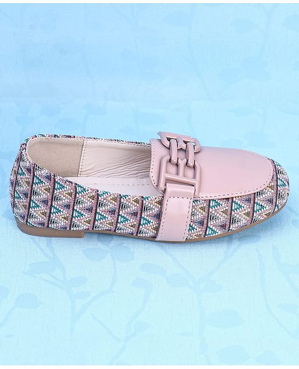 Pine Kids Slip On Ballerina with Applique with Monogram Print - Pink