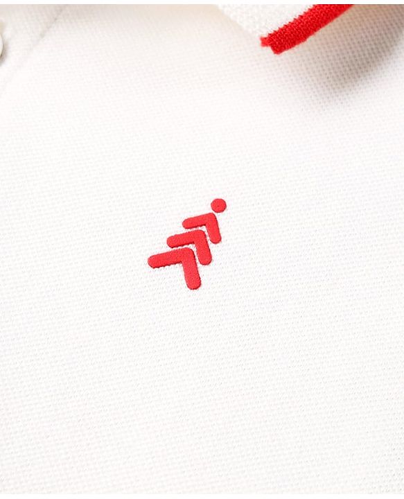Pine Kids Cotton Knit Half Sleeves Polo T-Shirt with Ledgend Text Embroidery - White