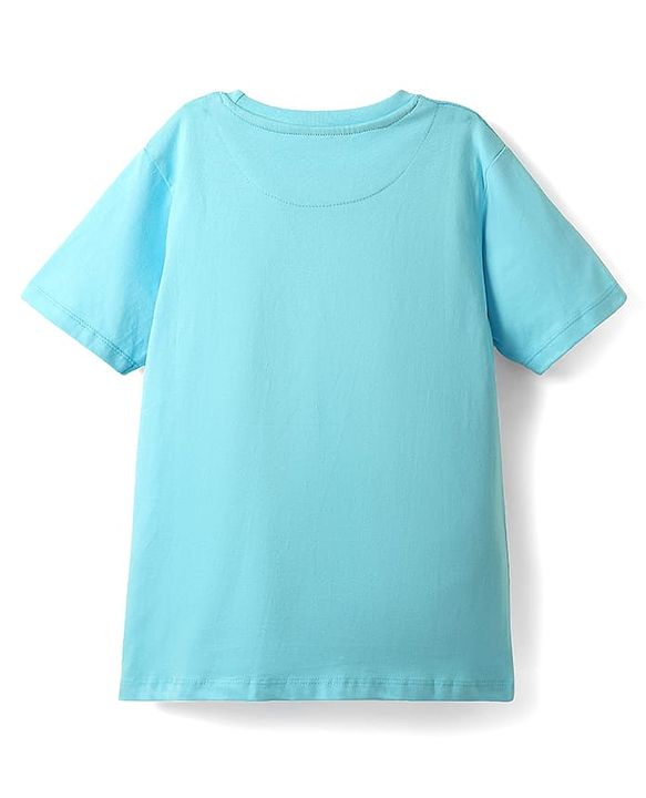 Pine Kids Marvel Single Jersey Knit Half Drop Shoulder Sleeves T-Shirt with Avengers Graphics - Light Blue