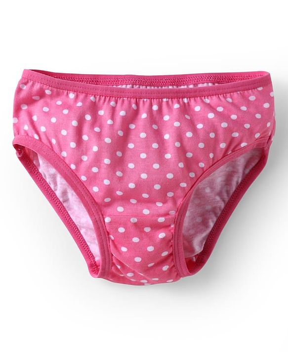 Babyhug 100% Cotton Knit Panties with Floral & Polka Dots Print Pack of 3 - Yellow Pink & White