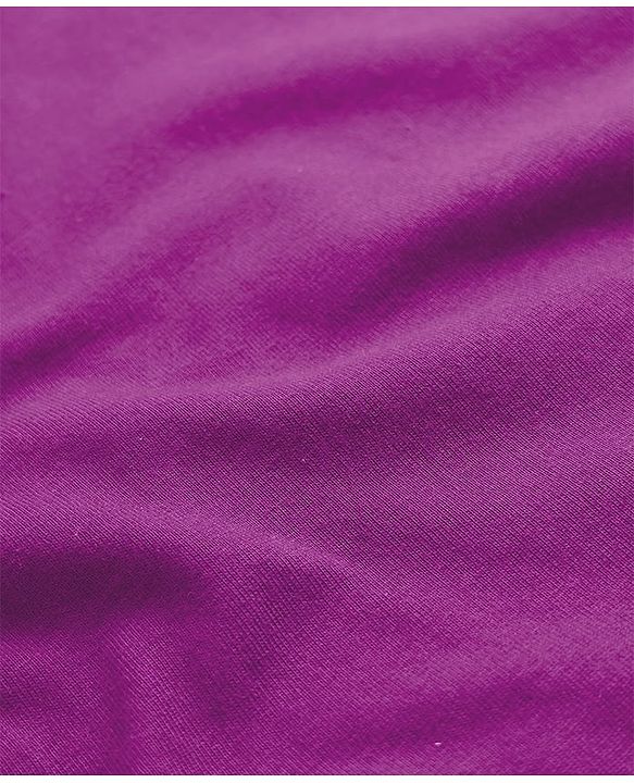 Pine Kids Cotton Knit Half Sleeves T-Shirt With Heart Print - Purple