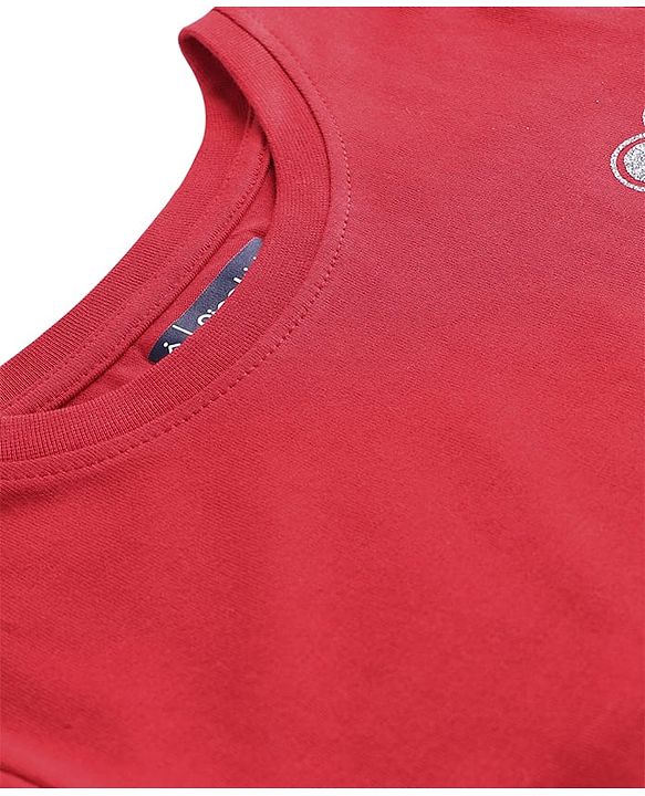 Pine Kids Cotton Knit Half Sleeves T-Shirt With Heart Print - Purple