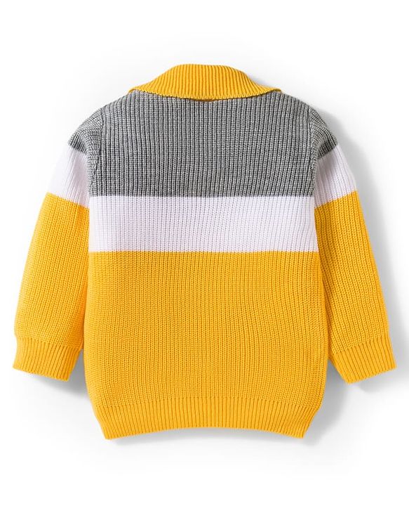 Babyhug Knit Full Sleeves Sweater Set - Mustard