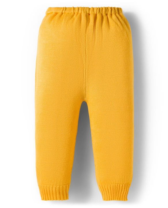 Babyhug Knit Full Sleeves Sweater Set - Mustard