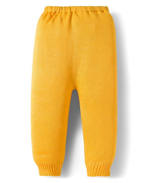Babyhug Knit Full Sleeves Sweater Set - Mustard