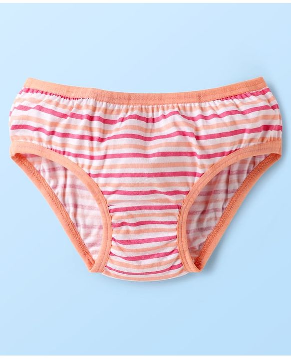 Babyhug 100% Cotton Stripes Floral & Tropical Theme Printed Panties Pack Of 3 - Multi Colour