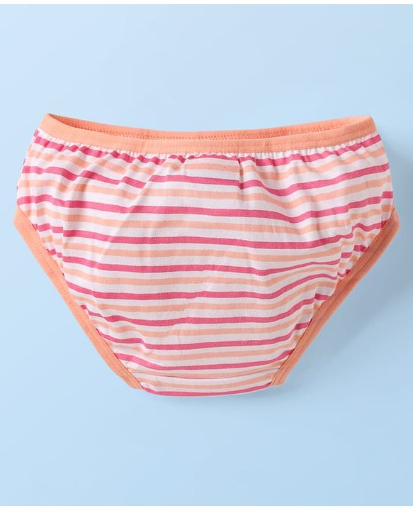 Babyhug 100% Cotton Stripes Floral & Tropical Theme Printed Panties Pack Of 3 - Multi Colour