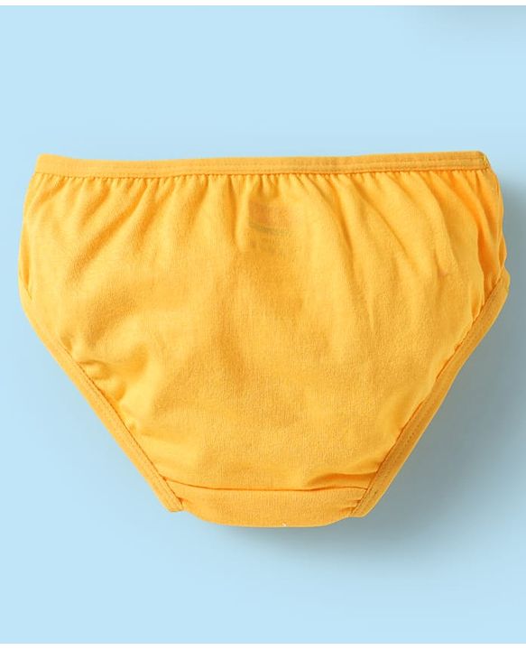 Babyhug 100% Cotton Panties With Floral & Animal Print Pack Of 3 - Dark Pink Yellow & White