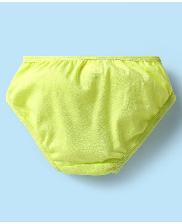 Babyhug 100% Cotton Single Jersey Knit Panties With Stripes & Floral Print Pack Of 3 - Lime & Pink