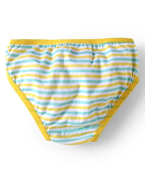 Babyhug 100% Cotton Knit Striped Panties with Floral &  Duck Print Pack of 3 - Pink & White