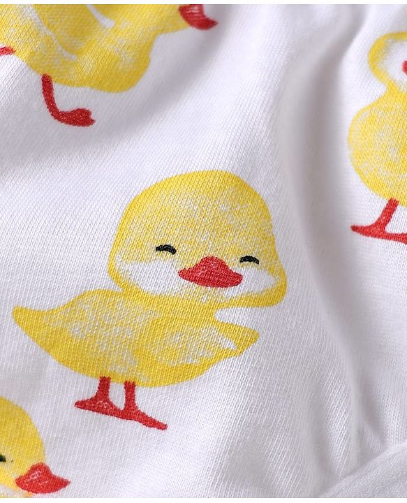 Babyhug 100% Cotton Knit Striped Panties with Floral &  Duck Print Pack of 3 - Pink & White