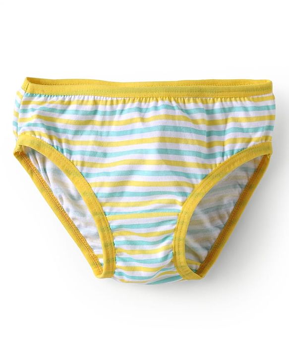 Babyhug 100% Cotton Knit Striped Panties with Floral &  Duck Print Pack of 3 - Pink & White