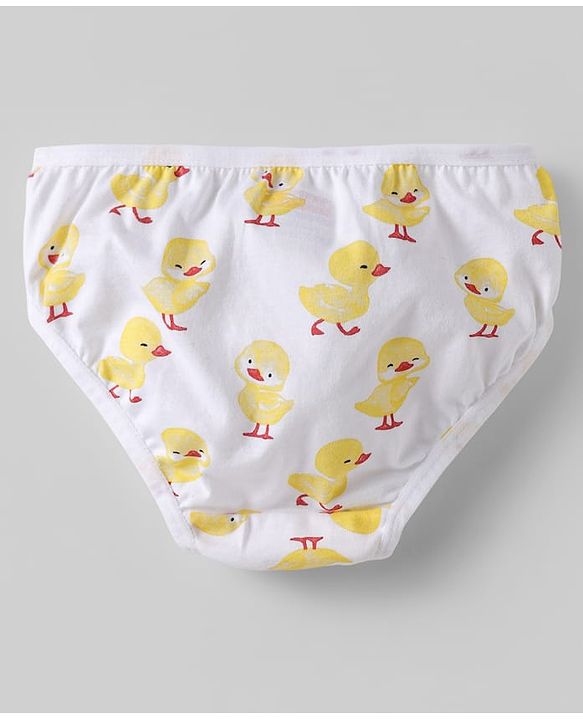 Babyhug 100% Cotton Knit Striped Panties with Floral &  Duck Print Pack of 3 - Pink & White