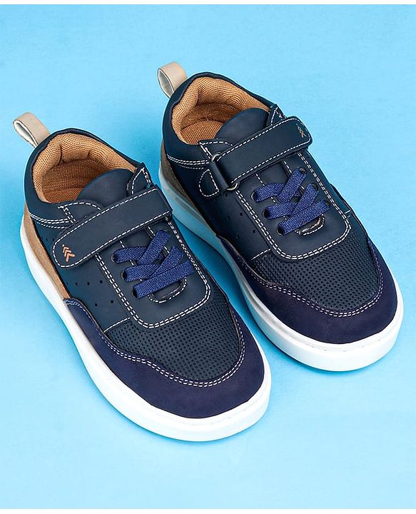 Pine Kids Casual Shoes with Velcro Closure - Navy Blue