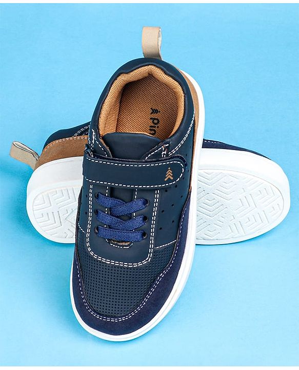 Pine Kids Casual Shoes with Velcro Closure - Navy Blue