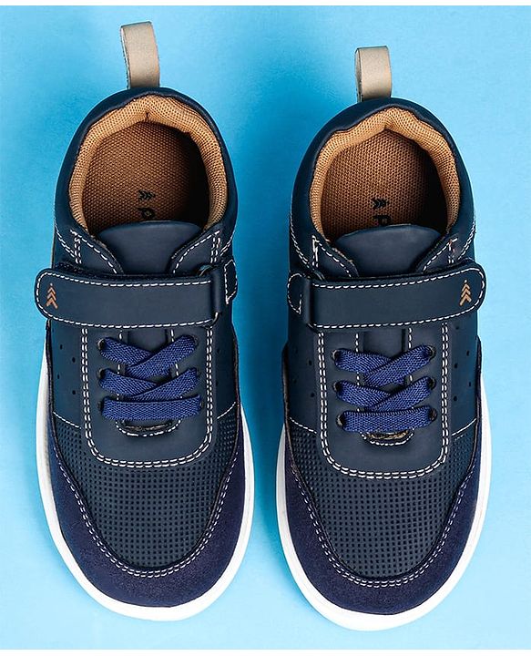 Pine Kids Casual Shoes with Velcro Closure - Navy Blue