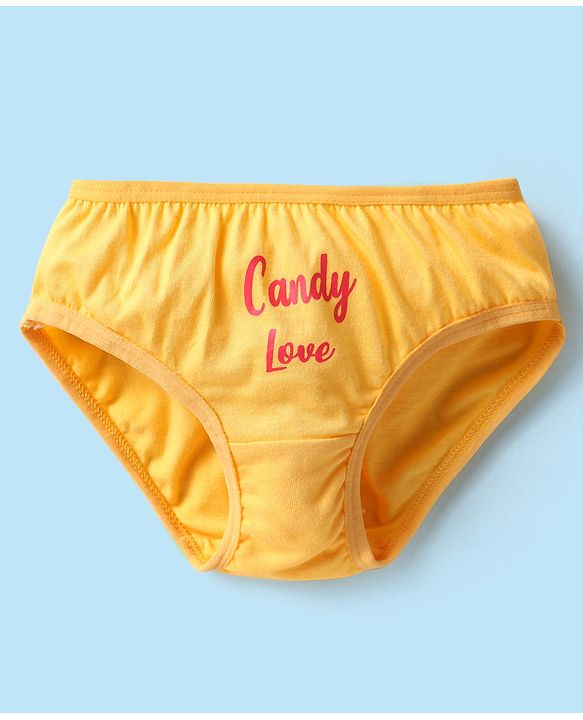Babyhug 100% Cotton Single Jersey Knit Panties With Polka Dots & Star Print Pack Of 3 - Navy Blue Yellow & White