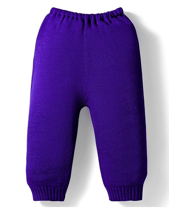 Babyhug Knit Full Sleeves Sweater Set with Fair Isle Design - Purple