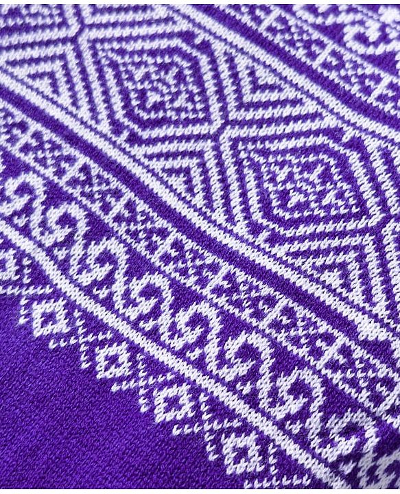 Babyhug Knit Full Sleeves Sweater Set with Fair Isle Design - Purple