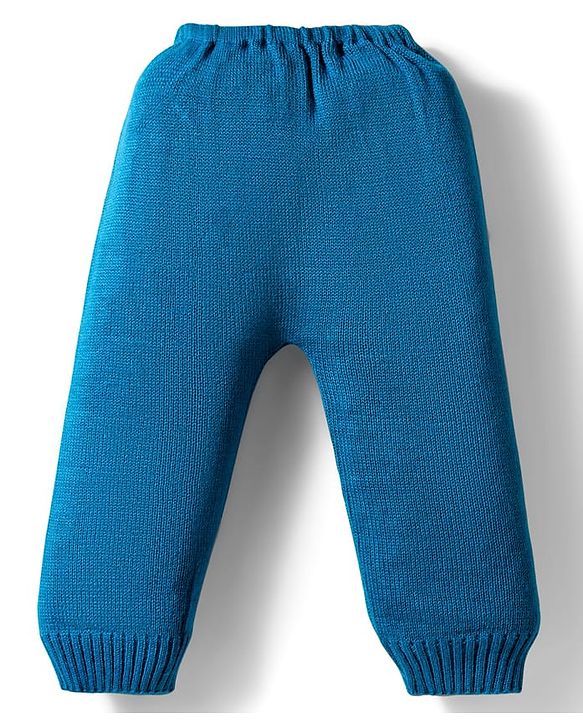 Babyhug Knit Full Sleeves Sweater Set with Christmas Fair Isle Design - Teal Blue