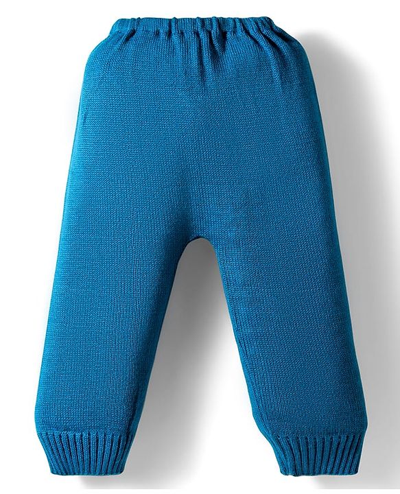 Babyhug Knit Full Sleeves Sweater Set with Christmas Fair Isle Design - Teal Blue