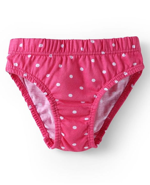Babyhug 100% Cotton Single Jersey Knit Panties With Floral Print & Polka Dots Pack Of 3 - Pink White & Purple