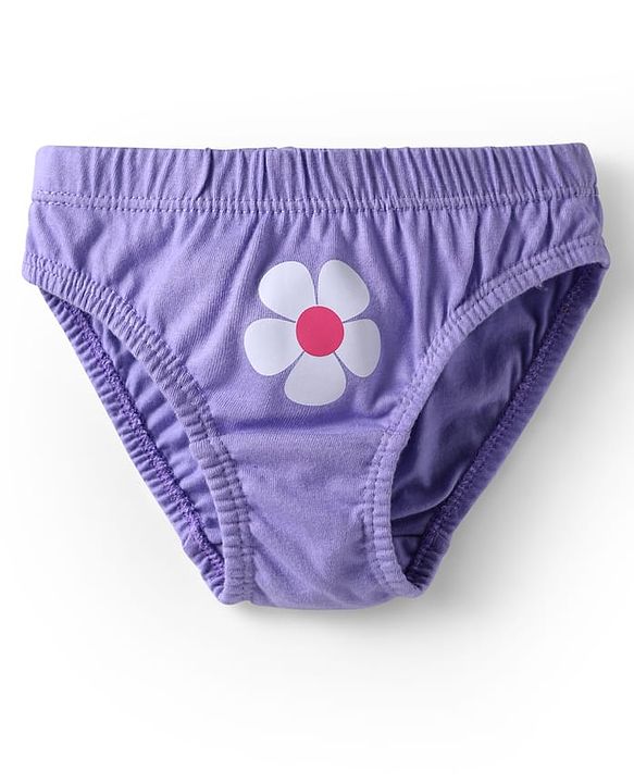 Babyhug 100% Cotton Single Jersey Knit Panties With Floral Print & Polka Dots Pack Of 3 - Pink White & Purple