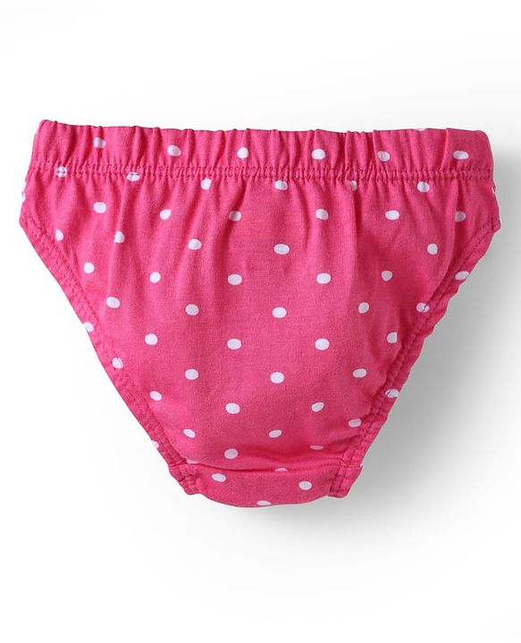 Babyhug 100% Cotton Single Jersey Knit Panties With Floral Print & Polka Dots Pack Of 3 - Pink White & Purple